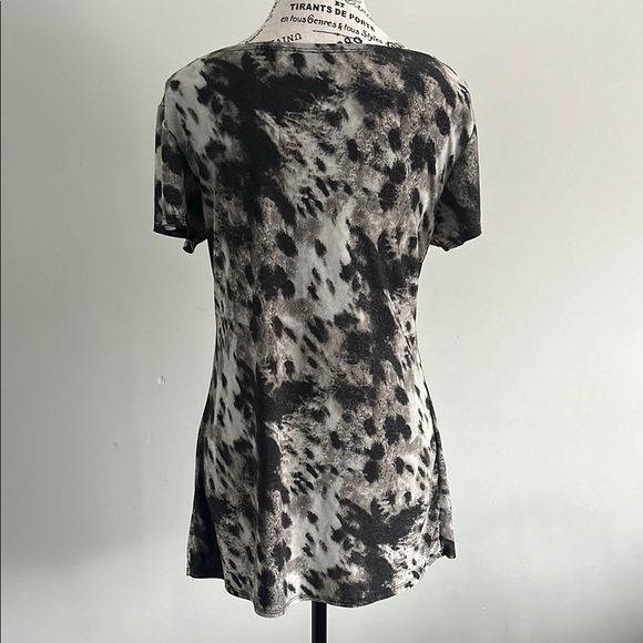 Fairy Grunge Black and White Tie-Dye snow leopard Women's Top with o ring detail - Picture 5 of 5